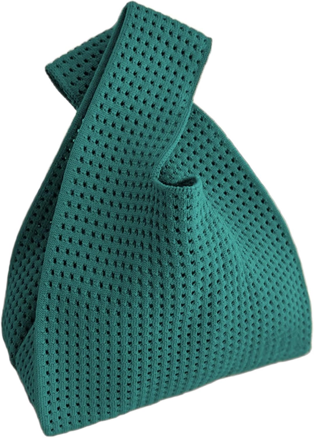 Women's Knot Wristlet Knitted Bag Hollow Out Crochet Tote Bag Small Wrist Bag Sleeve Knot Pouch